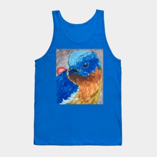 Blue Bird Watercolor Painting Tank Top